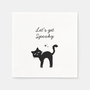 Serviette En Papier Serviettes d'Halloween Grungy noir et blanc
