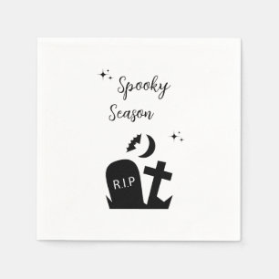 Serviette En Papier Serviettes d'Halloween Grungy noir et blanc