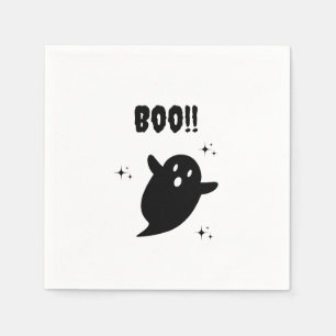 Serviette En Papier Serviettes d'Halloween Grungy noir et blanc