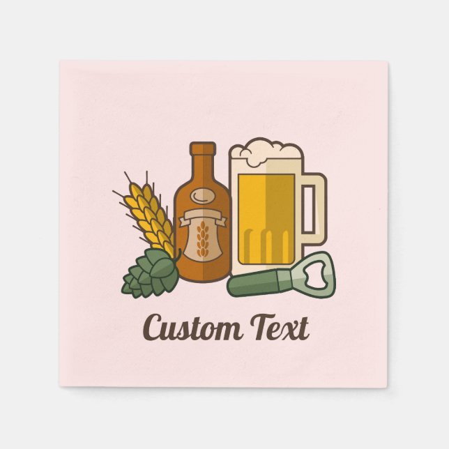 Serviette En Papier Serviettes d'icônes de bière (Devant)