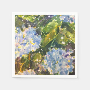 Serviette En Papier Serviettes d'impression d'aquarelle d'hortensia