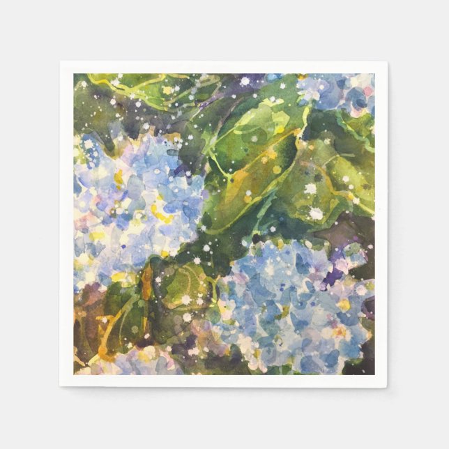 Serviette En Papier Serviettes d'impression d'aquarelle Hydrangea (Devant)