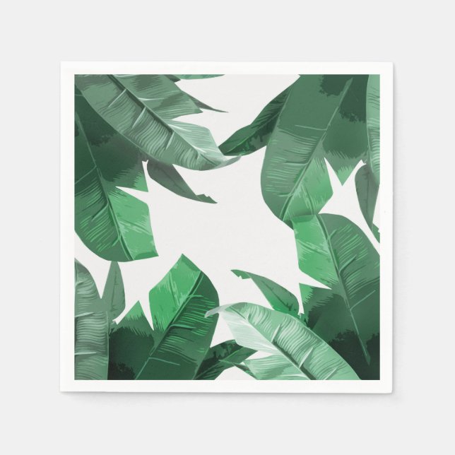 Serviette En Papier Serviettes d'impression de palme tropicale (Devant)