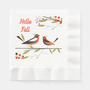 Serviette En Papier Serviettes d'oiseaux d'automne