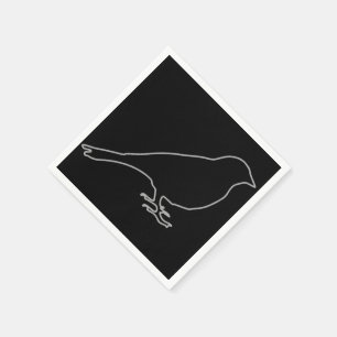 Serviette En Papier Serviettes d'oiseaux noirs