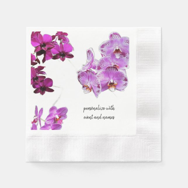 Serviette En Papier Serviettes d'orchidées violettes (Devant)