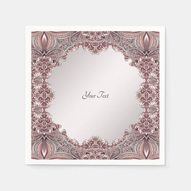 Serviette En Papier Serviettes d'ornement rose (Devant)