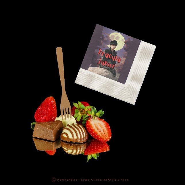Serviette En Papier Serviettes - Dracula Junior (DJ Napkins designed by Poet Adiela Akoo. Browse my store 4 gr8t party supplies, favors & decor ideas)