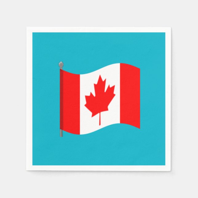 Serviette En Papier Serviettes Drapeau Canadien Agitant (Devant)
