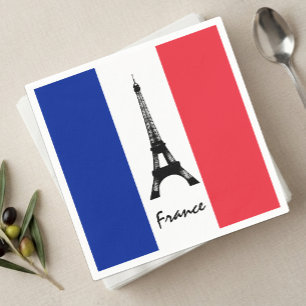 Serviette En Papier Serviettes drapeau français, Tour Eiffel - France
