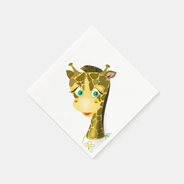 Serviette En Papier Serviettes Drôle de Girafe (Coin)