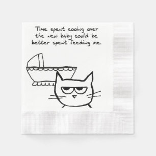 Serviette En Papier Serviettes drôles de baby shower - le chat n'est