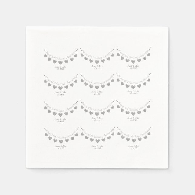 Serviette En Papier Serviettes du 60e anniversaire du Mariage Diamond (Devant)