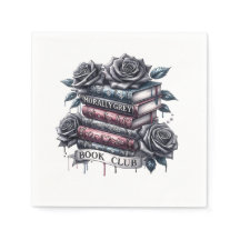 Serviettes du club de livres gris moraux
