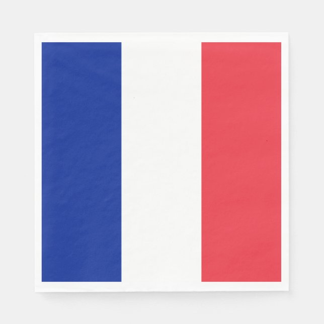 Serviette En Papier Serviettes du drapeau français (France) (Devant)