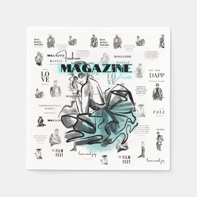 Serviette En Papier Serviettes du magazine de mode féminin (Devant)