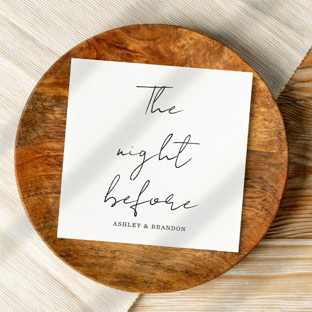 Serviette En Papier Serviettes élégantes Calligraph Script La Nuit Ava (Créateur téléchargé)