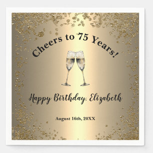 Serviette En Papier Serviettes Elégantes Cheers Gold 75e Anniversaire