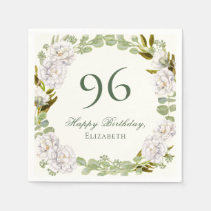 Serviette En Papier Serviettes élégantes ivoire florales pour 96e anni
