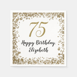 Serviette En Papier Serviettes élégantes pour 75e anniversaire avec pa