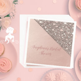 Serviette En Papier Serviettes élégantes rose gold pour douche de mari