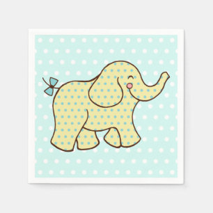 Serviette En Papier Serviettes Éléphant Jaune Aqua