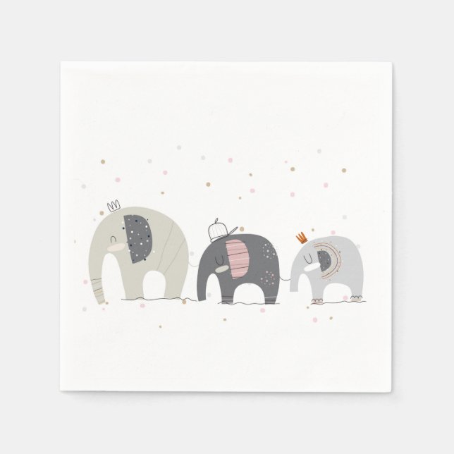 Serviette En Papier Serviettes Éléphants (Devant)