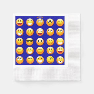 Serviette En Papier serviettes emojis bleu foncé