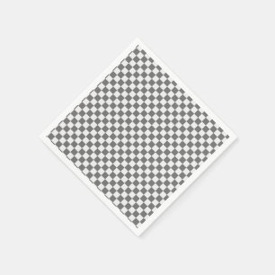 Serviette En Papier Serviettes en À damiers gris et blanc