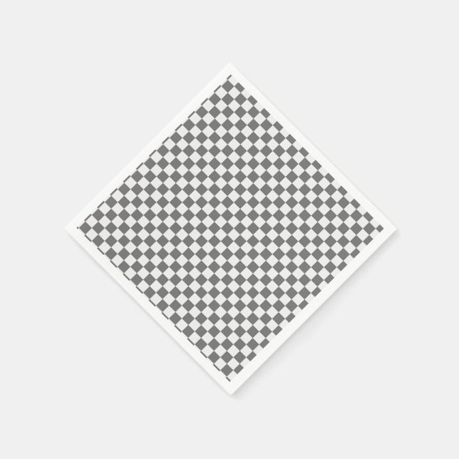Serviette En Papier Serviettes en À damiers gris et blanc (Coin)