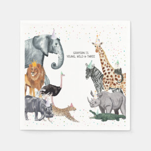 Serviette En Papier Serviettes en aquarelle pour animaux de fête simpl