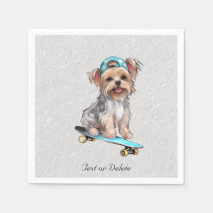 Serviette En Papier Serviettes en aquarelle Yorkshire Terrier