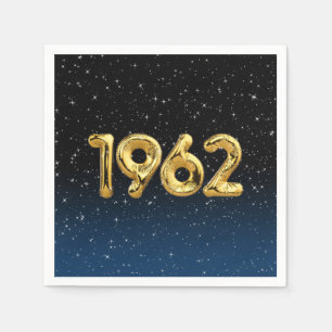 Serviette En Papier Serviettes en ballons avec étoiles année de naissa