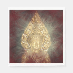 Serviette En Papier serviettes en bouddha doré