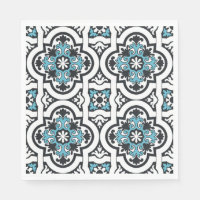 serviettes en carreaux bleu portugais