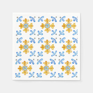 Serviette En Papier Serviettes en carrelage méditerranéen