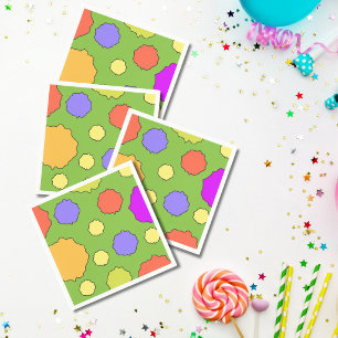 Serviette En Papier Serviettes en cercles géométriques funky rétro col