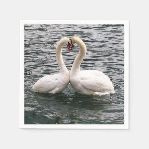 Serviette En Papier Serviettes en cygnes blancs
