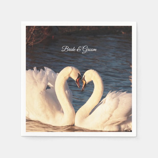 Serviette En Papier Serviettes en cygnes blancs (Devant)