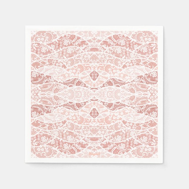 Serviette En Papier Serviettes en dentelle blanche Faux avec fleurs (Devant)