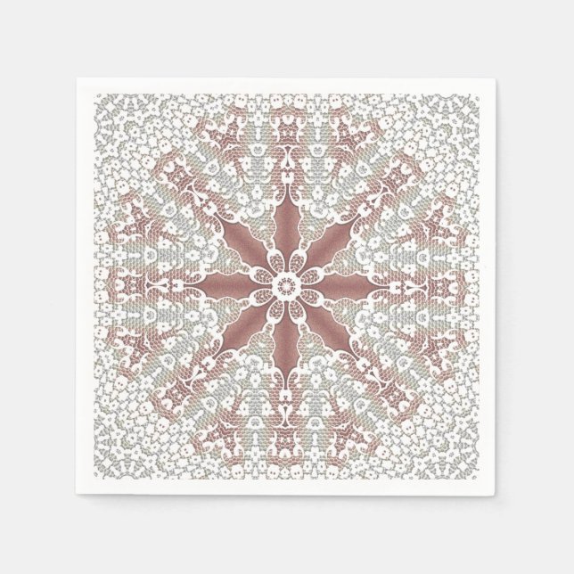 Serviette En Papier Serviettes en dentelle florale blanche élégante (Devant)