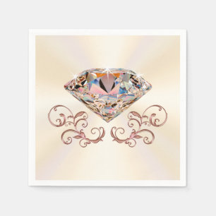 Serviette En Papier Serviettes en diamant avec touche de rose gold en 