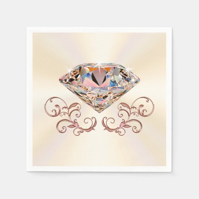 Serviette En Papier Serviettes en diamant avec touche de rose gold en  (Devant)