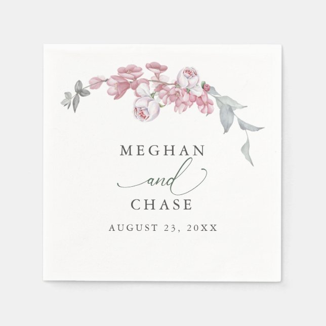 Serviette En Papier Serviettes en fleurs rose printemps (Devant)