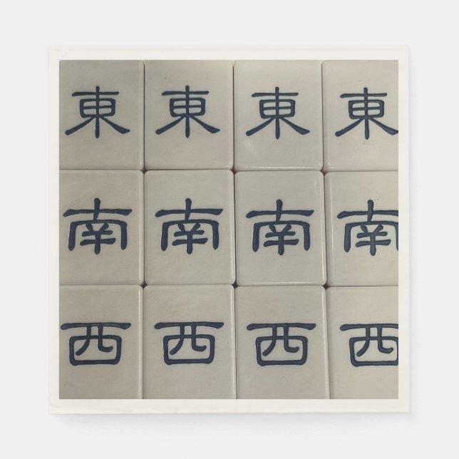 Serviette En Papier Serviettes en forme de tuiles de vent de mahjong c (Devant)