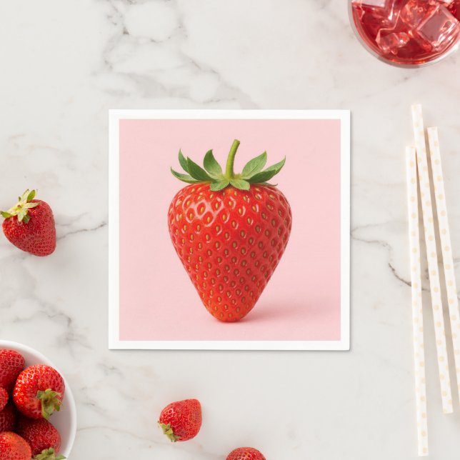 Serviette En Papier Serviettes en fraise. (En situation)