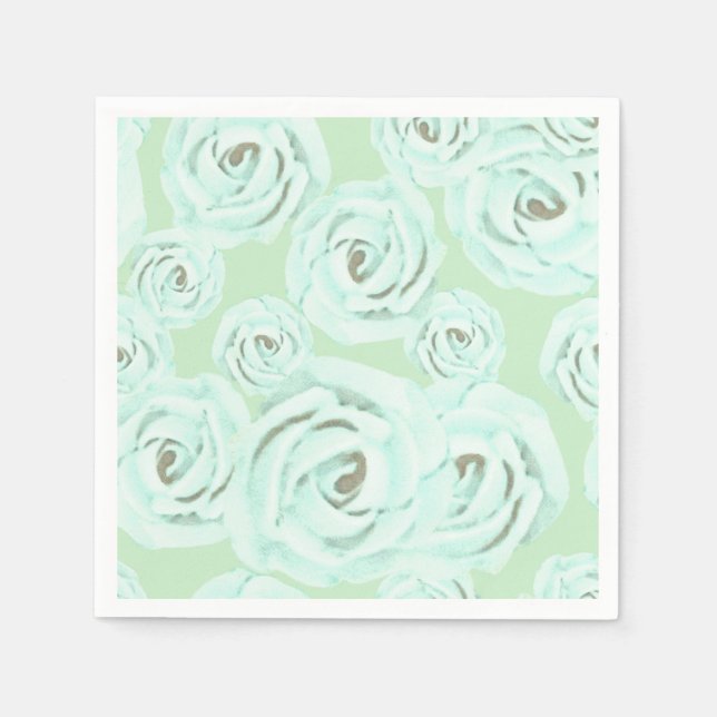 Serviette En Papier Serviettes en glaçage vert menthe et sarcelle  (Devant)