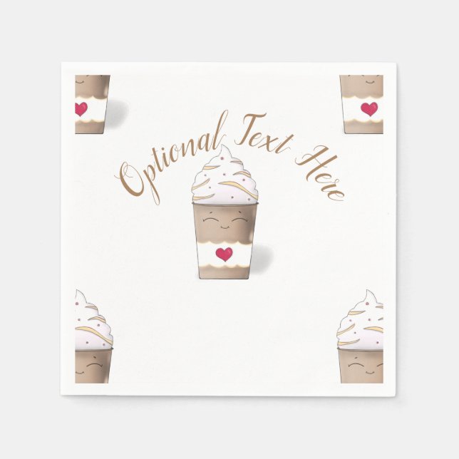 Serviette En Papier Serviettes en latte et en crème trempée (café) (Devant)