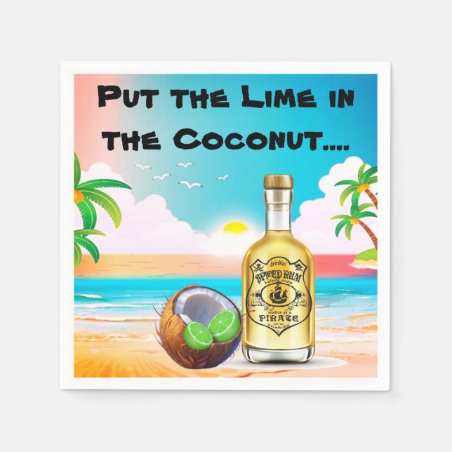 Serviette En Papier Serviettes en lime, noix de coco et papier de rhum (Devant)