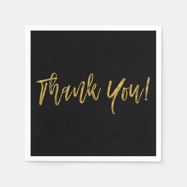 Serviette En Papier Serviettes en Merci d'or Noir et Faux (Devant)